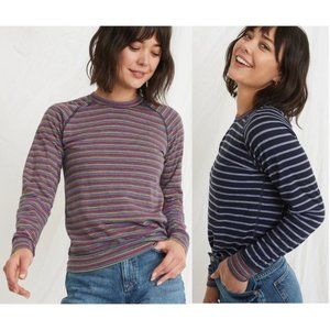 NWT Marine Layer XS Reversible Raglan Navy / Rainbow Stripe Shirt